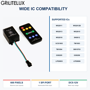 Controlador de Tira LED Direccionable SP106E con Control Remoto RF de 9 Teclas, Sincronización Musical, Cambio de Color y Modo Sin Música, Control de Brillo - Product Image 2
