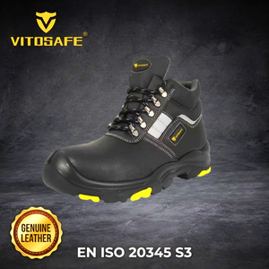 Chaussures <span class=keywords><strong>de</strong></span> <span class=keywords><strong>sécurité</strong></span> VITOSAFE pour hommes et femmes |   Chaussures <span class=keywords><strong>de</strong></span> travail sportives légères en cuir véritable avec embout en acier, antidérapantes - Product Image 1
