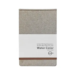 Libro de bocetos de acuarela retro, tamaño A5, tapa dura de lino y algodón con cubierta de tela cosida con hilo, cuaderno interior de 60 páginas, estilo impreso - Product Image 3