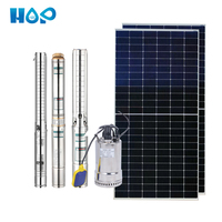 HOP Pompe solaire hybride submersible AC DC Difful Metering Acier inoxydable Plastique transparent Brushless pour puits solaires profonds