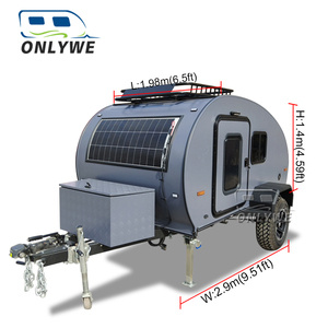 <span class=keywords><strong>ONLYWE</strong></span> Remorque de camping-car en forme de larme tout-terrain légère de 2,9 m personnalisée avec pneus robustes pour un remorquage facile - Product Image 3