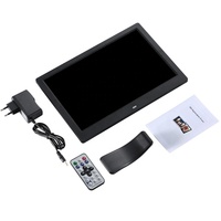 Layar LCD HD Foto Digital Akrilik 12 Inci, Putar Otomatis Video MP4 Gambar Melalui USB/Kartu SD, Musik Latar Belakang, Fungsi Jam, Lengkap