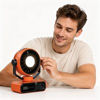 Ventilateur de bureau à ions négatifs avec écran tactile LED, alimentation électrique sur batterie, contrôle numérique en plastique pour utilisation en extérieur, en voiture ou à l'hôtel