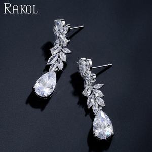RAKOL EP5111 boda cristal CZ Cubic Zirconia pendientes de mujer - Product Image 2