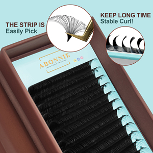 Extensiones de Pestañas Abonnie Super Matte Black Volume Cashmere, Extensiones de Pestañas Clásicas en Bandejas - Product Image 3
