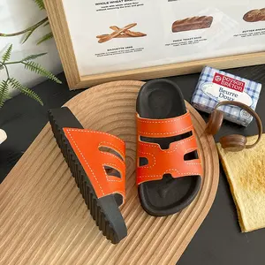 Sandales plates d'été décontractées pour enfants, style simple, plateforme, tongs, bout ouvert, chaussures unisexes - Product Image 5