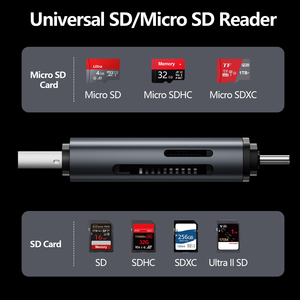Lecteur de cartes double USB 3.0 UHS-I, adaptateur de cartes SD TF USB-C USB-A, 104 mo/s, lecture simultanée de 2 cartes pour MacBook, ordinateur portable, ordinateur de bureau - Product Image 3