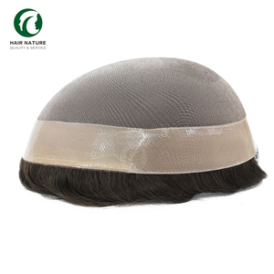 Peluca de Hombre con 130% de Densidad, 6 Pulgadas de Largo, Duradera, Mono Fino, Tupé Masculino de Cabello Humano Indio, Sistema de Reemplazo Capilar de Estilo Libre <span class=keywords><strong>para</strong></span> Hombre - Product Image 3