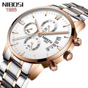 Reloj de Hombre de Lujo con Correa de Acero Inoxidable 316L y Cierre de Mariposa, Primavera 2026, con Tres Subesferas Luminosas y 6 Agujas de Cuarzo - Product Image 1