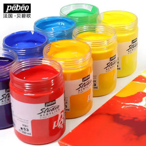 Ensemble de peinture <span class=keywords><strong>acrylique</strong></span> métallisée semi-mate nacrée <span class=keywords><strong>Pebeo</strong></span> de qualité artiste 500 ml pour bricolage/murals, résistante à la lumière, verre, toile, papier - Product Image 2