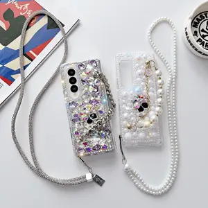 supplier skull diamond case for samsung z flip 3 4 glitter bling shiny shockproof fashion luxury case for samsung z fold 3 4 5g