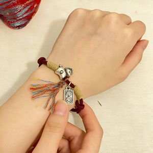 999 Pure Silver Zodiac Horse Red <b>Rope</b> <b>Bracelet</b> With Peace Charm Unisex Gift For Year Of The Horse - Product Image 3