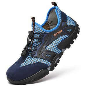 Chaussures de randonnée pour hommes, respirantes, légères, avec empeigne en mesh, lacets, antidérapantes, pour l'escalade, la marche aquatique et la randonnée en rivière - Product Image 1