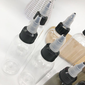 Custom Logo 30ml 50ml 60ml 70ml 100ml 120ml PET for Plastic <b>Bottle</b> with Twist Top Cap Squeeze Tip Applicator for Hair Oil - Product Image 2