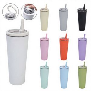 Nouvelle Gourde Isotherme en Acier Inoxydable Fabriquée en Usine, Style Minimaliste Moderne, Grande Capacité, avec Poignée et Paille, Idéale pour l'Export. - Product Image 2