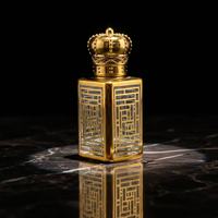 Frasco de Perfume Recargable de 15 ml, de Vidrio Dorado, Rectangular, con Rodillo, Varilla Aplicadora y Pulverizador, Tres Opciones de Aplicación, Tamaño de Viaje