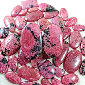 High Quality Natural Rhodonite Loose Gemstone Mix Shape Cabochon <b>Pink</b> Jewelry Creation - Product Image 1