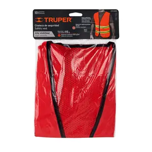 Maglia di sicurezza rossa ad alta visibilità con chiusura Master con 50 unità - Product Image 1