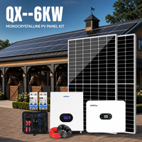 Système d'énergie solaire à bas prix QX--6KW, kit complet hors réseau 6KW avec panneaux monocristallins pour la sauvegarde d'énergie domestique