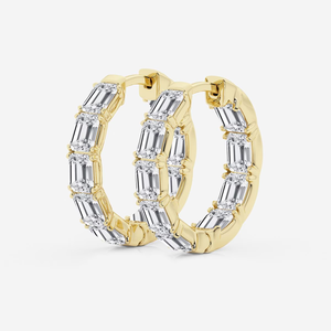 Elegantes Pendientes de Aro con Diamantes Cultivados en Laboratorio de 1 1/2 Quilates, Corte Princesa, con un Brillo Radiante, Joyería de Lujo Ética para Mujer - Product Image 5