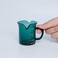 Gelas Ukur Kaca Borosilikat Hijau 70ml / 2.37oz Mini Pitcher Espresso Shot Creamer Syrup Small Server Kitchen Bar