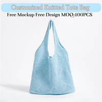 Sac à main au crochet personnalisé avec étiquettes tissées, sac à bandoulière tricoté esthétique pour cadeaux d'événements de marque, faible MOQ, service DDP