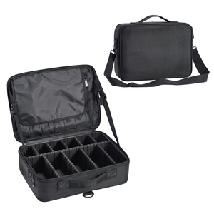 Travel <b>Makeup</b> Bag Train <b>Case</b> Large Cosmetic <b>Case</b> Organizer Portable Artist Storage Bag with Adjustable Dividers & Strap - Product Image 1