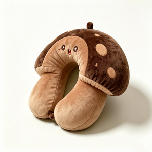 Customized Soft velvet <b>mushroom</b> plush travel <b>pillow</b>,Nature themed travel plush gift,Car ride comfortable <b>mushroom</b> neck rest - Product Image 2