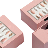 Caja de regalo de esmalte de uñas colorido impreso personalizado de gama alta 2024 con forro para esmalte de uñas