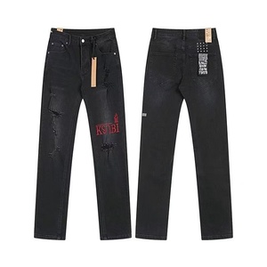 Nouveau pantalon en jean slim déchiré et brodé tendance printemps-été Ksubi pour <span class=keywords><strong>homme</strong></span>, version haute qualité - Product Image 5