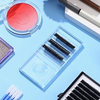 Palette en verre pour cils, grande taille, support pour extensions de cils, bande adhésive et colle pour faux cils