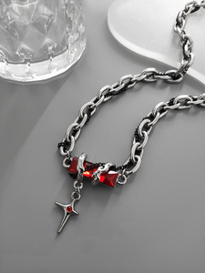 Мужское ожерелье, ювелирные аксессуары, Европейское и американское легкое роскошное в стиле хип-хоп, креативный стиль, новое толстое ожерелье с швами - Product Image 5