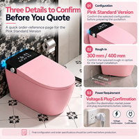WC intelligent monobloc avec bidet électrique et télécommande, chasse d'eau automatique à capteur, en céramique pour salle de bain