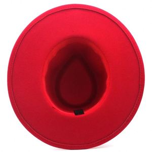 Chapeau Fedora à large bord de 9.5cm avec haut en forme de cœur pour hommes et femmes pour des scènes <span class=keywords><strong>d</strong></span>'extérieur et de fête <span class=keywords><strong>d</strong></span>écontractées - Product Image 5