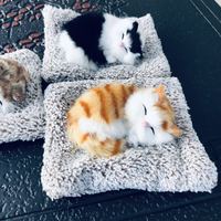 Joli chat Animal Simulation respiration dormir en peluche chat chien mignon peluche poupée maison voiture ornements
