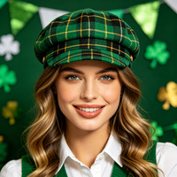 Gorras de Tartán Verde al por Mayor, Gorras Vintage para el Día de San Patricio