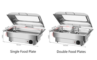 Liyunda 9L RVS Elektrische Chafing Dish Buffetset Rechthoekige Voedselwarmer PC Deksel Type voor Catering