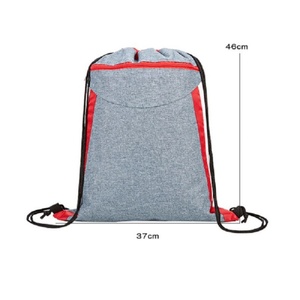 Sacs à dos de sport à cordon en nylon et polyester 210D imperméables, personnalisables avec logo, pour promotion et gym, avec poche pour logo - Product Image 2