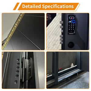 좁은 측면 패널이있는 맞춤형 멀티 스타일 캐스트 알루미늄 이중 잎 입구 도어 | 현대 외부 주요 보안 도어 - Product Image 4