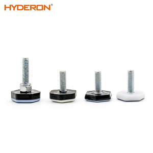 Plaque pivotante Hyderon, pieds réglables, base hexagonale en plastique pour meubles, design minimaliste, durable - Product Image 2