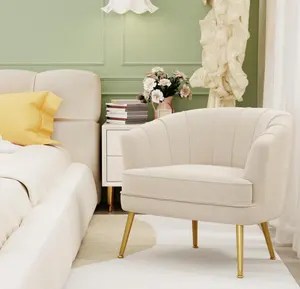 Sedie di accento di velluto con pouf per soggiorno camera da letto ufficio per il tempo libero imbottito singolo divano poltrona poltrona
