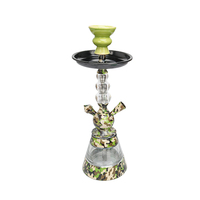 Nouveau design en gros, ensemble chicha en aluminium coloré, acier, acrylique et métal, style français, pour tabac