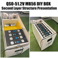 Caja de Batería QSO EU 32kWh DIY, 32kwh 16S 51.2V 628Ah, Caja de Almacenamiento de Energía con BMS de 300A, Compatible con Celdas LiFePO4 MB56 de 628Ah