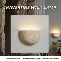 Lampu Dinding LED Modern Travertine Alami Dapat Diredupkan dengan Remote Control CRI Tinggi 90 untuk Ruang Tamu Koridor Balkon Restoran Kafe