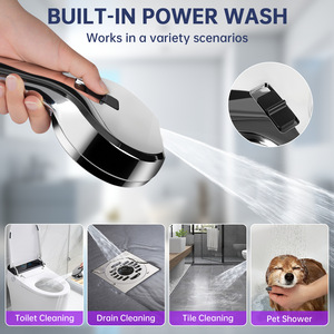Juego de ducha con filtro y función de masaje tipo lluvia, cabezal de ducha redondo de mano a presión para baño - Product Image 2