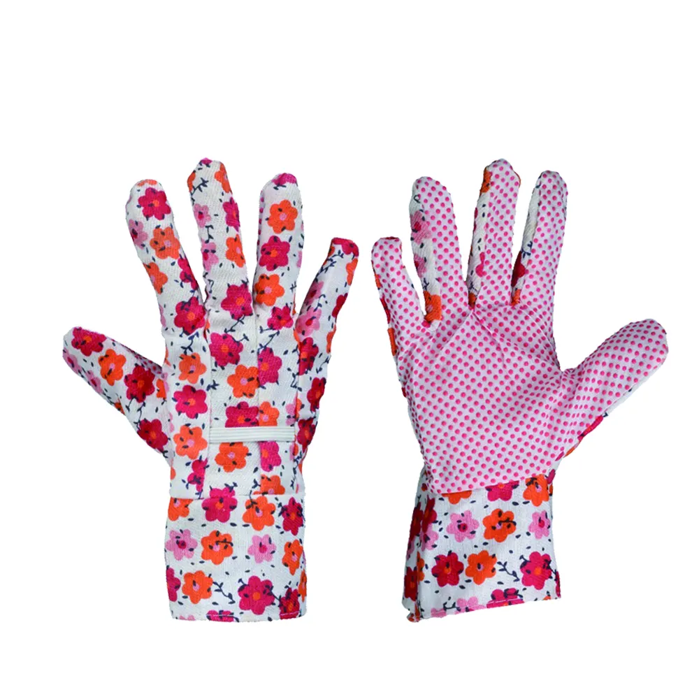 Floral Printed Garden Gloves Cotton Fabric Working Gloves