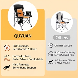 Silla de Camping Calefactable con Batería de 20,000 mAh, Duración de <span class=keywords><strong>500</strong></span> Minutos, Totalmente Acolchada, Plegable, de Metal Resistente, Soporta <span class=keywords><strong>500</strong></span> Libras - Product Image 3