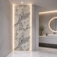 Panneaux en PVC marbré haute brillance pour la décoration murale intérieure ; Panneaux muraux intérieurs imprimés en 3D