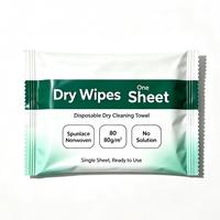 Lingettes sèches personnalisées en tissu non tissé Spunlace 80 g/m² 25 x 23,5 cm, serviette de nettoyage jetable à feuille unique pour la maison