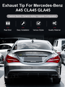 Embouts d'échappement SYPES pour Mercedes Benz W176 W177 A180 A200 A260 up <span class=keywords><strong>A45</strong></span> CLA45 GLA45 304 Acier inoxydable Double embout carré de silencieux - Product Image 2